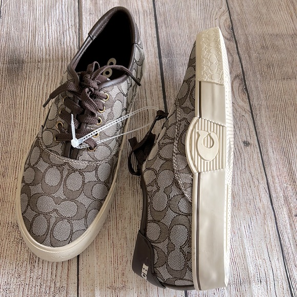 Coach Skate Lace Up Sneaker In Signature Jacquard - Picture 6 of 7